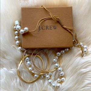 J Crew Bracelets & Faux Pearl Macrame Necklace